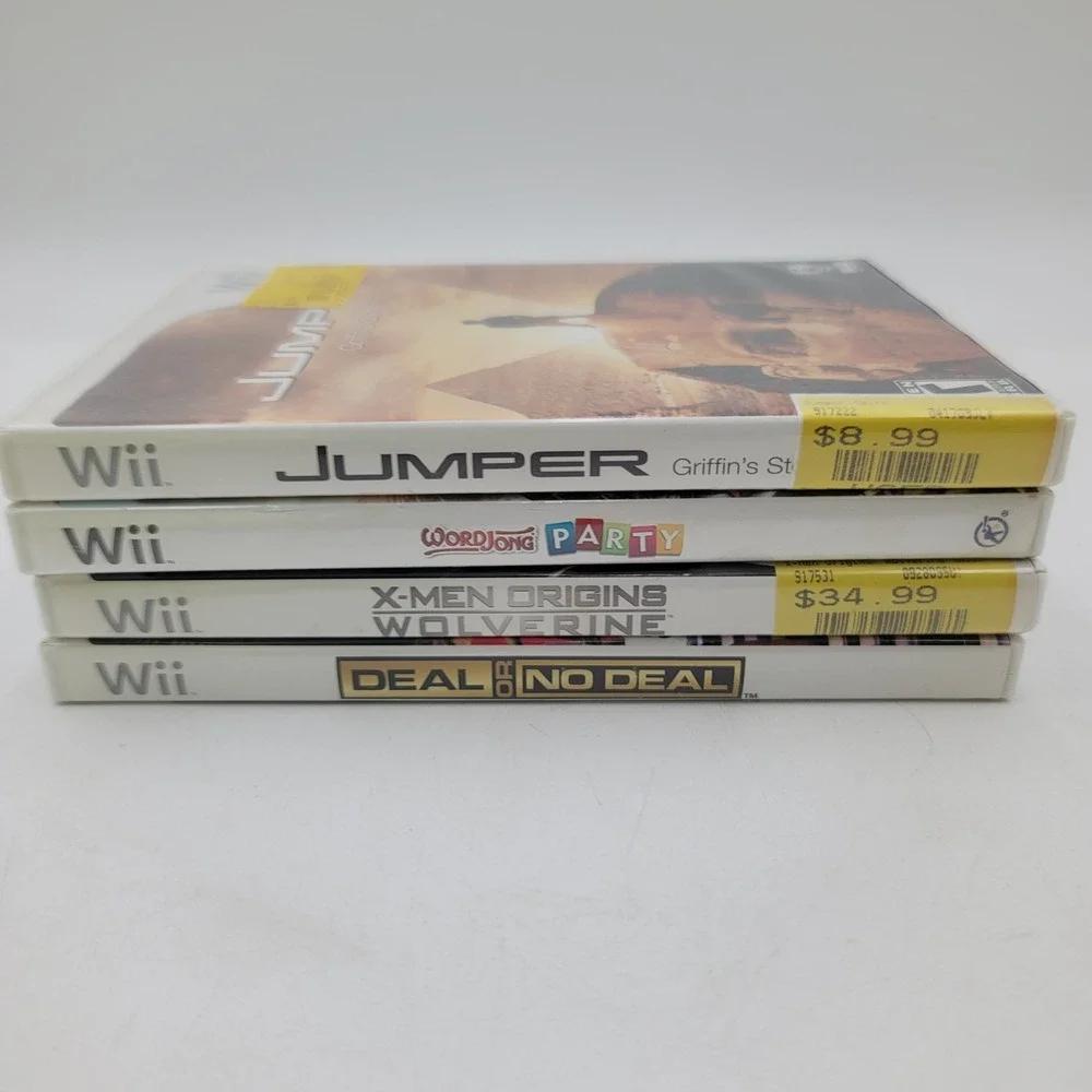 4 Nintendo Wii Game Lot X-Men Origins Wolverine Deal or No Deal Jumper WordJong